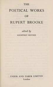 Cover of: The poetical works of Rupert Brooke by Brooke, Rupert