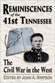 Cover of: Reminiscences of the 41st Tennessee: the Civil War in the West