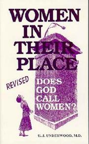 Cover of: Women in their place by U. J. Underwood