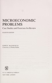 Cover of: Microeconomic problems | Edwin Mansfield