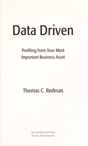 Cover of: Data driven by Thomas C. Redman