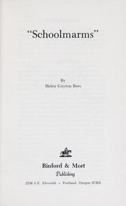 Cover of: "Schoolmarms" by Helen Guyton Rees