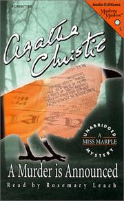 Cover of: A Murder Is Announced: A Miss Marple Mystery (Mystery Masters Series)