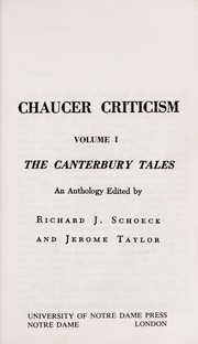 Cover of: Chaucer Criticism | Richard Schoeck
