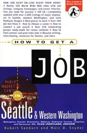 How to get a job in Seattle and western Washington by Robert Sanborn
