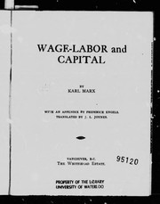 Cover of: Wage-labor and capital