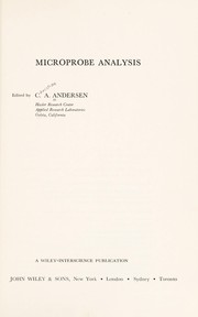 Cover of: Microprobe analysis