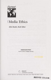 Cover of: Media ethics | 