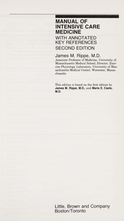 Cover of: Manual ICU Ise | James M. Rippe