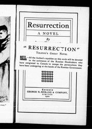 Cover of: Resurrection by by Leo Tolstoy ; translated by Louise Maude ; with ill. by Pasternak.