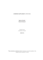 Cover of: Evidence supplement: statutes
