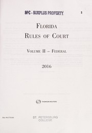 Cover of: Florida rules of court 2016 by Thomson Reuters