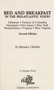 Cover of: Bed and breakfast in the mid-Atlantic states | Bernice Chesler