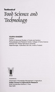 Cover of: Textbook of food science and technology | Vijaya Khader