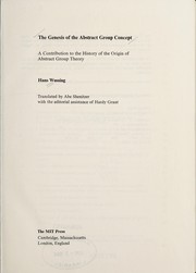 Cover of: The genesis of the abstract group concept by Hans Wussing