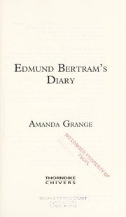 Cover of: Edmund Bertram's diary