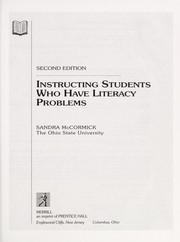 Cover of: Instructing students who have literacy problems | Sandra McCormick