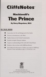 Cover of: CliffsNotes The prince by Stacy Magedanz