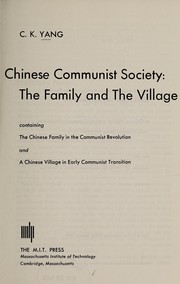 Cover of: Chinese communist society | Ch