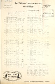 Cover of: Price list #11, spring 1931 | William C. Schwartz Nurseries