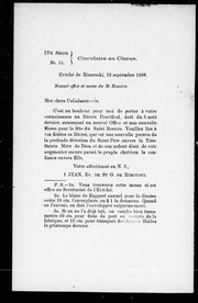 Circulaire au clergé by Église catholique. Diocèse de Rimouski. Évêque (1867-1891 : Langevin)
