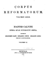 Cover of: Opera quae supersunt omnia. by Jean Calvin
