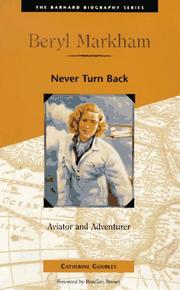 Cover of: Beryl Markham: never turn back