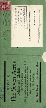 Cover of: Dahlias and gladioli | Seven Acres (Firm)