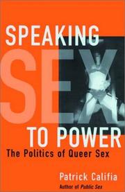 Cover of: Speaking Sex to Power by Patrick Califia-Rice