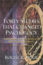 Cover of: Forty studies that changed psychology by Roger R. Hock