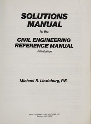 Cover of: Solutions manual for the civil engineering reference manual