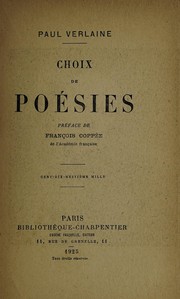 Cover of: Choix de poésies. by Paul Verlaine