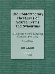The contemporary thesaurus of search terms and synonyms by Sara D. Knapp, Sarah D Knapp