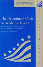 Cover of: The department chair as academic leader