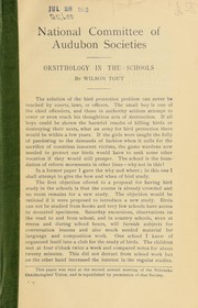 Cover of: Ornithology in the schools | Wilson Tout