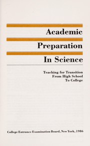 Cover of: Academic preparation in science | 