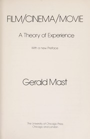 Cover of: Film/cinema/movie: a theory of experience