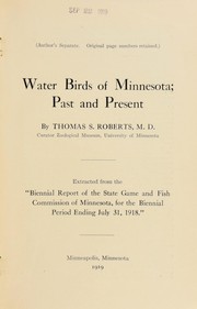 Cover of: Water birds of Minnesota: past and present