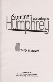 Cover of: Summer according to Humphrey