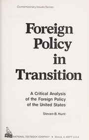 Cover of: Foreign policy in transition | 
