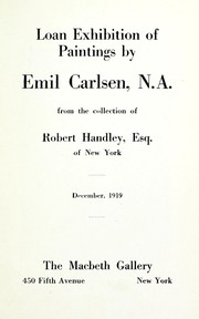 Cover of: Loan exhibition of paintings by Emil Carlsen, N.A. | Emil Carlsen