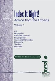 Cover of: Index It Right!: Advice from the Experts