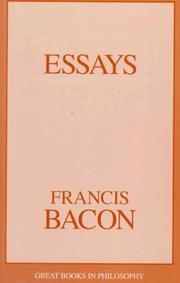 Cover of: Essays by Francis Bacon