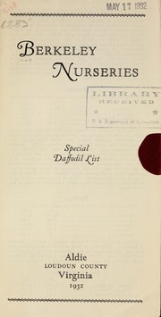 Cover of: Special daffodil list, 1932 | Berkeley Nurseries