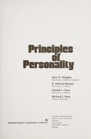 Cover of: Principles of personality by Jerry S. Wiggins ... [et al.].
