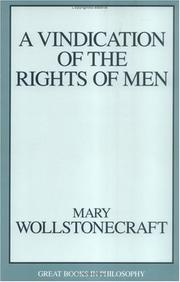 Cover of: A vindication of the rights of men