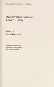 Cover of: Reconstructing American literary history