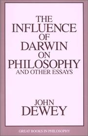 Cover of: The influence of Darwin on philosophy and other essays