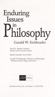 Cover of: Enduring issues in philosophy | 