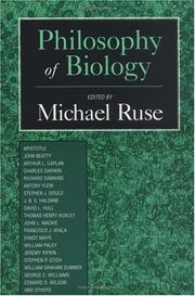 Cover of: Philosophy of biology